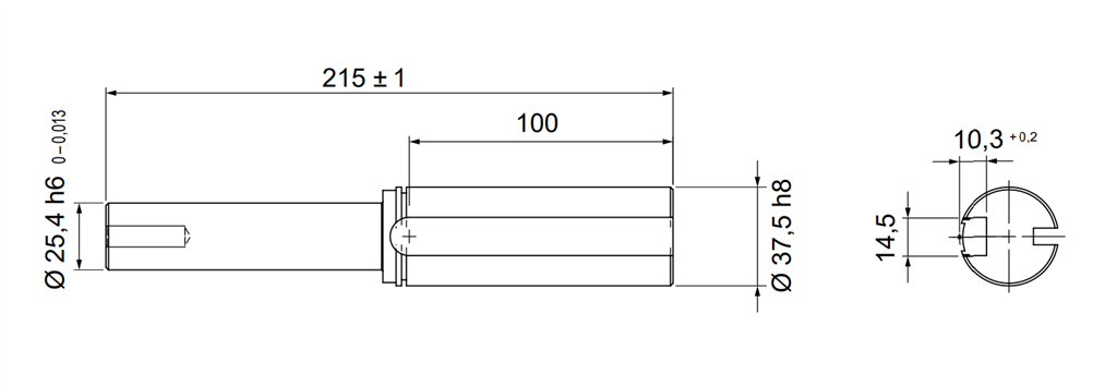 Adaptateur d'arbre pour arbre creux dia. 37,5mm 