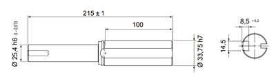 Adaptateur d'arbre pour arbre creux dia. 33,75mm 